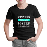 Winners Find a Way Black Kids Tshirt