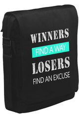 Winners Find a Way Unisex Siyah Postacı Çanta