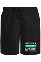 Winners Find a Way Unisex Siyah Şort