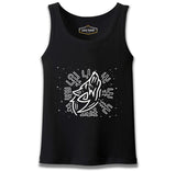 Wolf Howling and Viking Knots Black Men's Undershirt