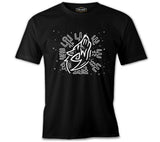 Wolf Howling and Viking Knots Black Men's Tshirt