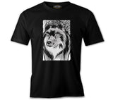 Wolf with a Textured Background Black Men's Tshirt