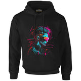 Woman Wearing VR Glasses Black Men's Zipperless Hoodie