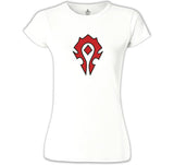World of Warcraft - Horde Beyaz Kadın Tshirt