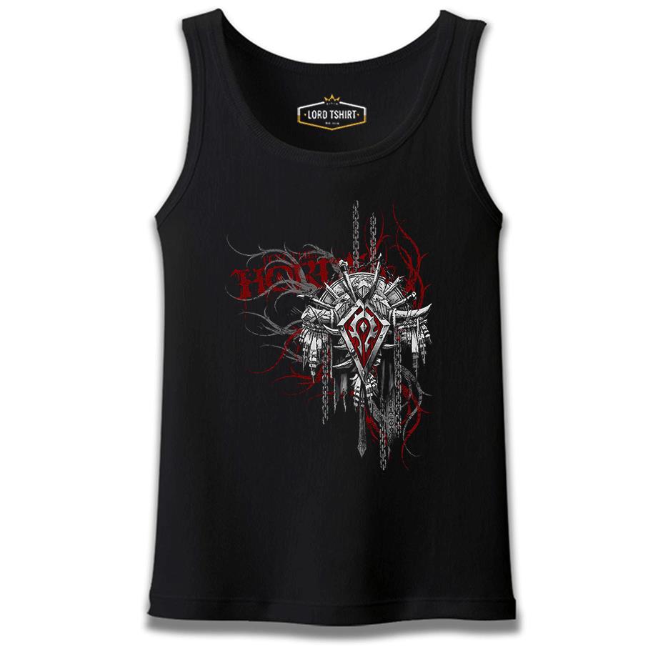World of Warcraft - Horde Logo in Cahins Siyah Erkek Atlet