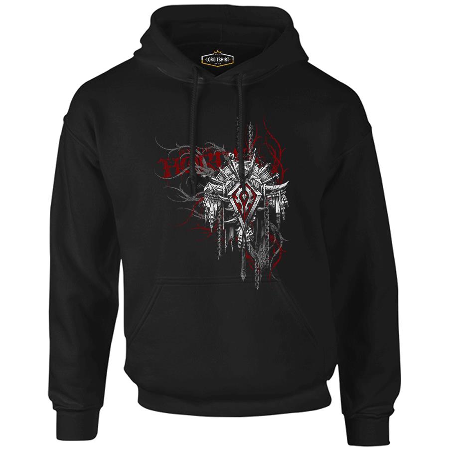 World of Warcraft - Horde Logo in Cahins Black Men's Zipperless Hoodie