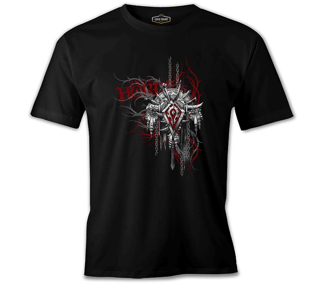 World of Warcraft - Horde Logo in Cahins Siyah Erkek Tshirt