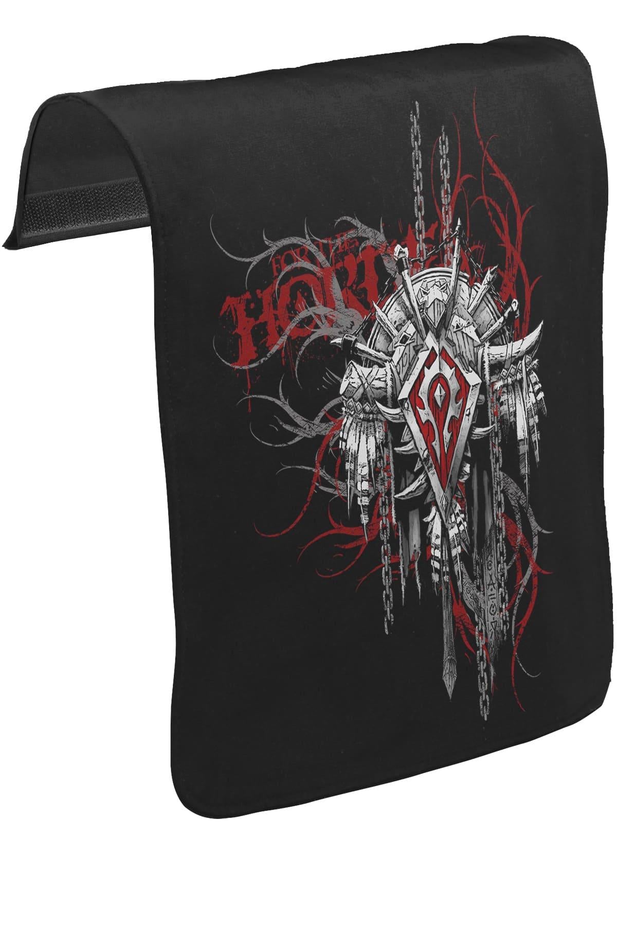 World of Warcraft - Horde Logo in Cahins Unisex Siyah Tak-Çıkar Postacı Çanta Kapağı CK-1697