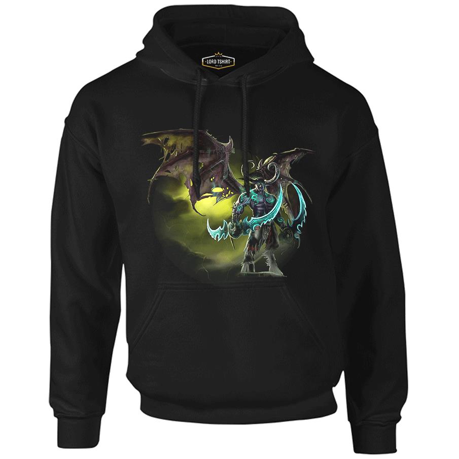 World of Warcraft - Illidan Stormrage Black Men's Zipperless Hoodie