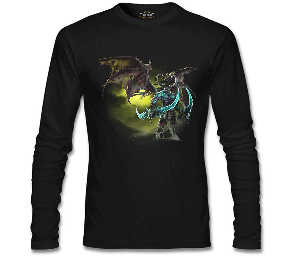 World of Warcraft - Illidan Stormrage Siyah Erkek Sweatshirt