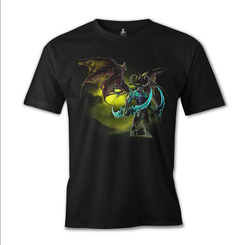 World of Warcraft - Illidan Stormrage Siyah Erkek Tshirt