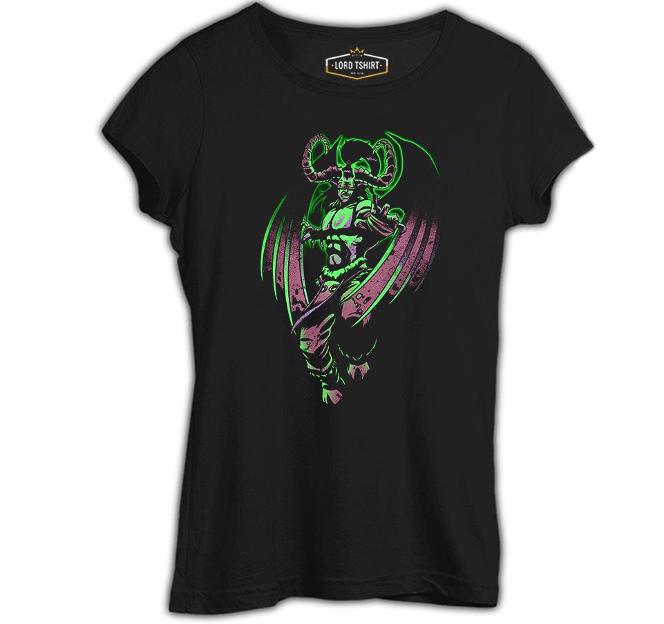 World of Warcraft Legion - Illidan Siyah Kadın Tshirt