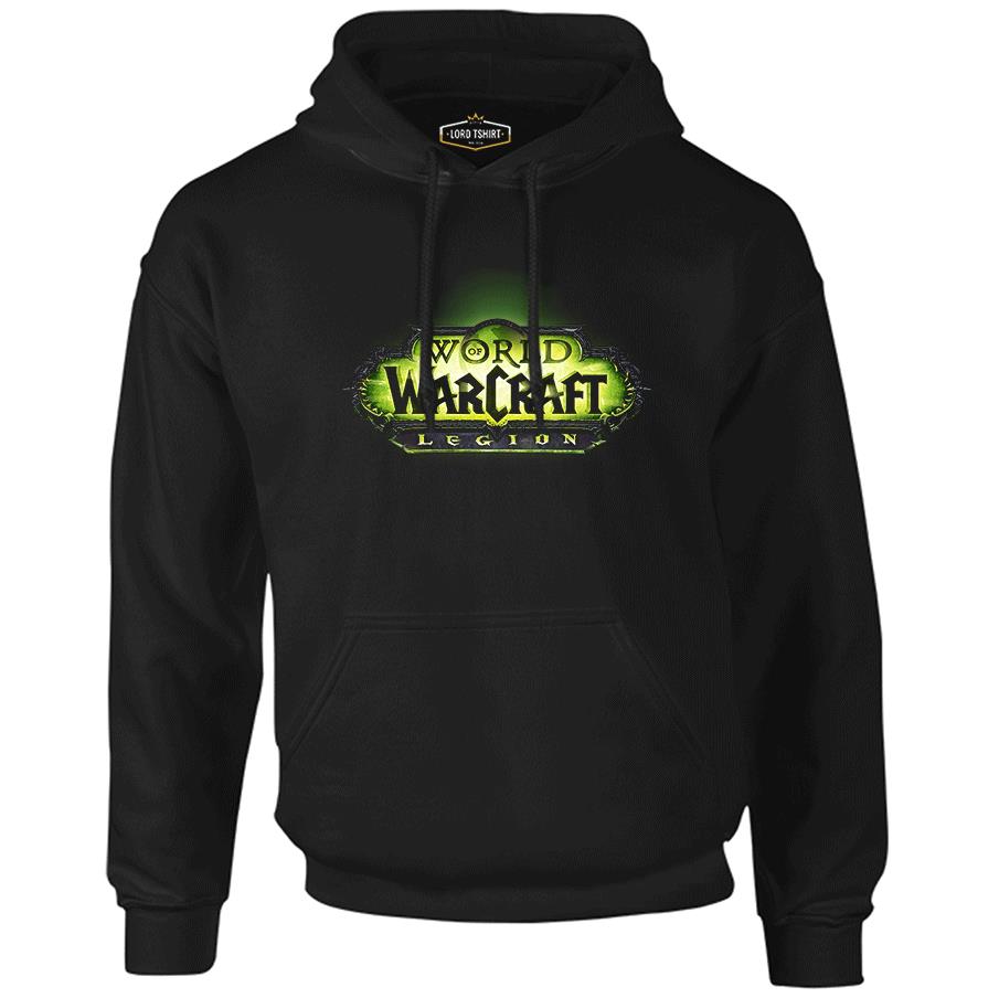 World of Warcraft - Legion Logo Siyah Erkek Fermuarsız Kapşonlu