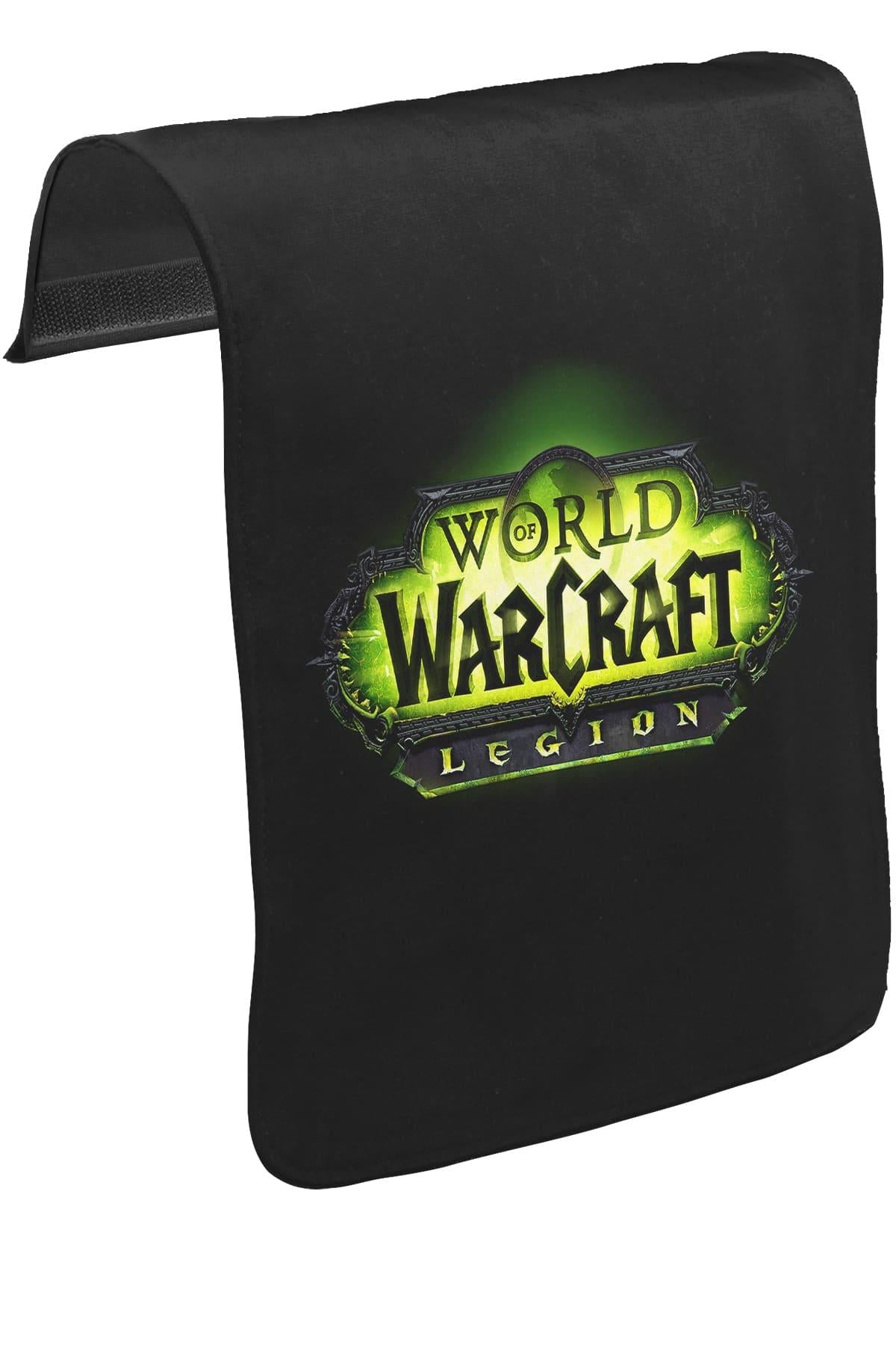 World of Warcraft - Legion Logo Unisex Siyah Tak-Çıkar Postacı Çanta Kapağı CK-1033