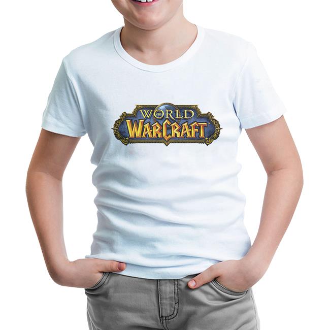 World of Warcraft - Logo Dünya Beyaz Çocuk Tshirt