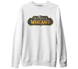 World of Warcraft - Logo Dünya Beyaz Erkek Kalın Sweatshirt