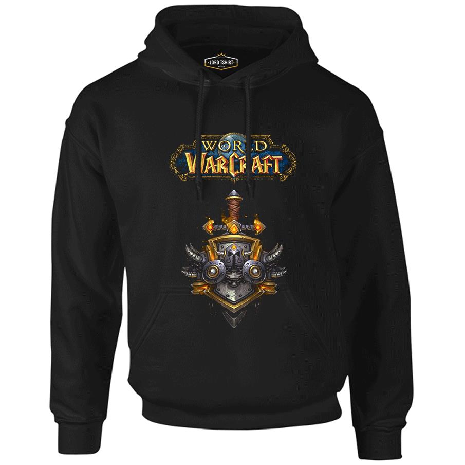 World of Warcraft - Logo Siyah Erkek Fermuarsız Kapşonlu