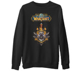 World of Warcraft - Logo  Siyah Erkek Kalın Sweatshirt
