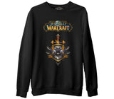 World of Warcraft - Logo  Siyah Erkek Kalın Sweatshirt