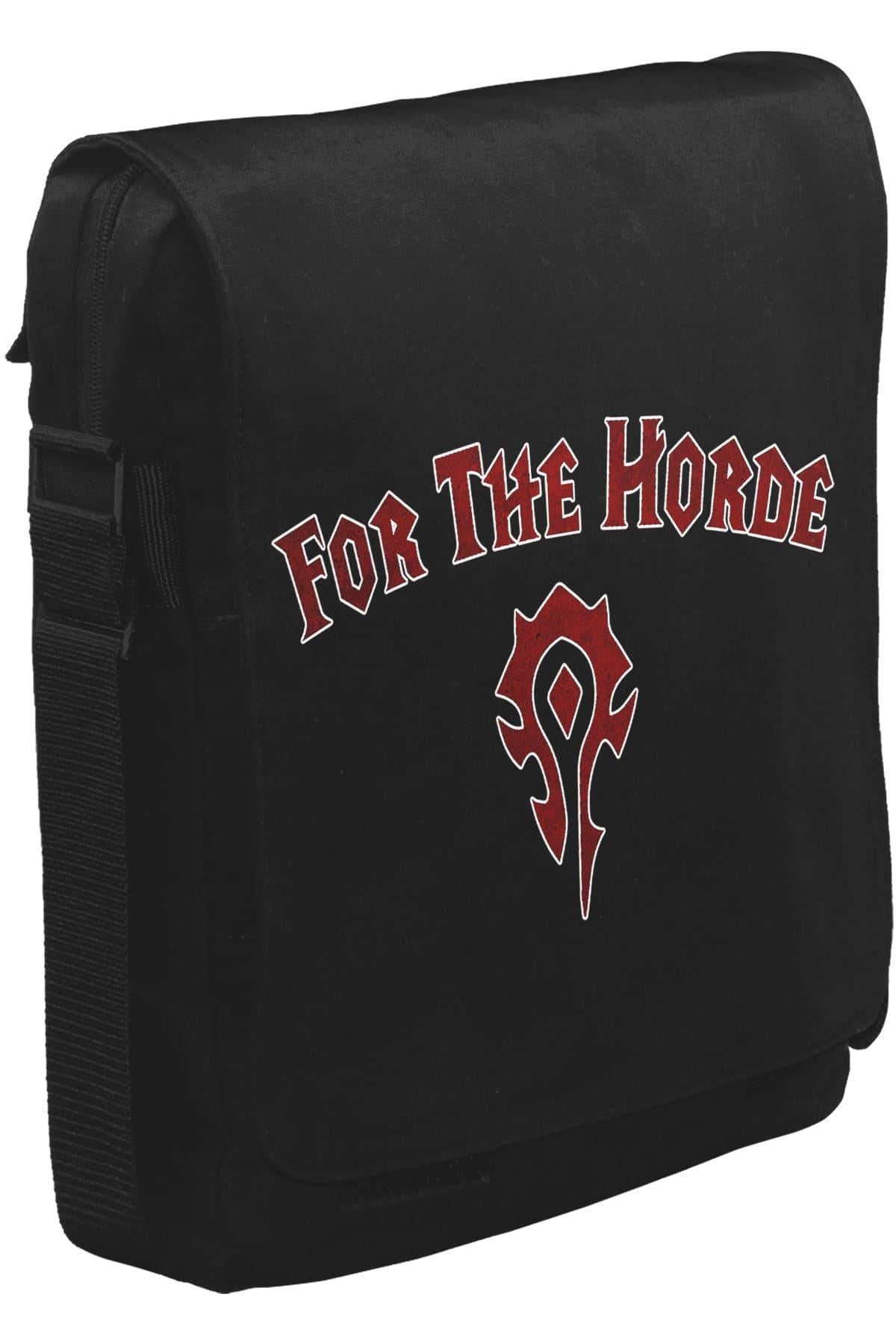 World of Worldcraft - For the Horde Unisex Siyah Postacı Çanta