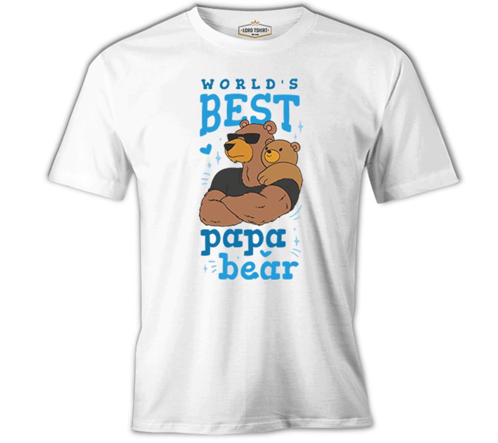 World's Best Papa Bear White Men's Tshirt 
