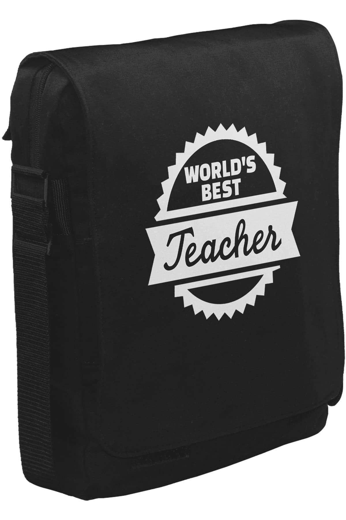 World's Best Teacher Öğretmenler Günü Unisex Siyah Postacı Çanta