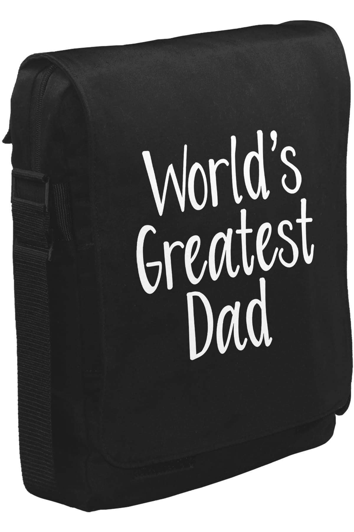 World's Greatest Dad Unisex Siyah Postacı Çanta