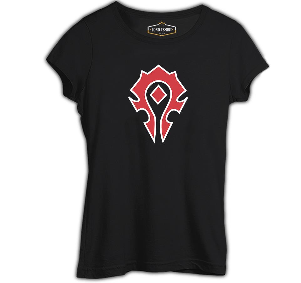 World Warcraft - Logo Siyah Kadın Tshirt