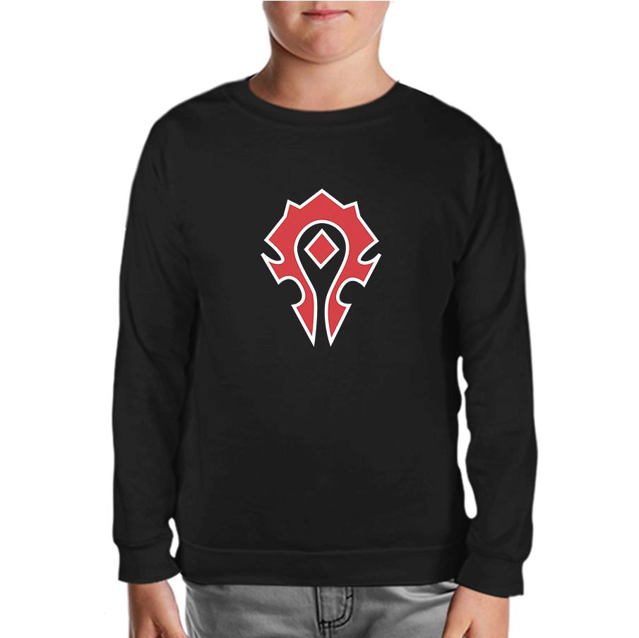 World Warcraft - Logo Siyah Çocuk Sweatshirt