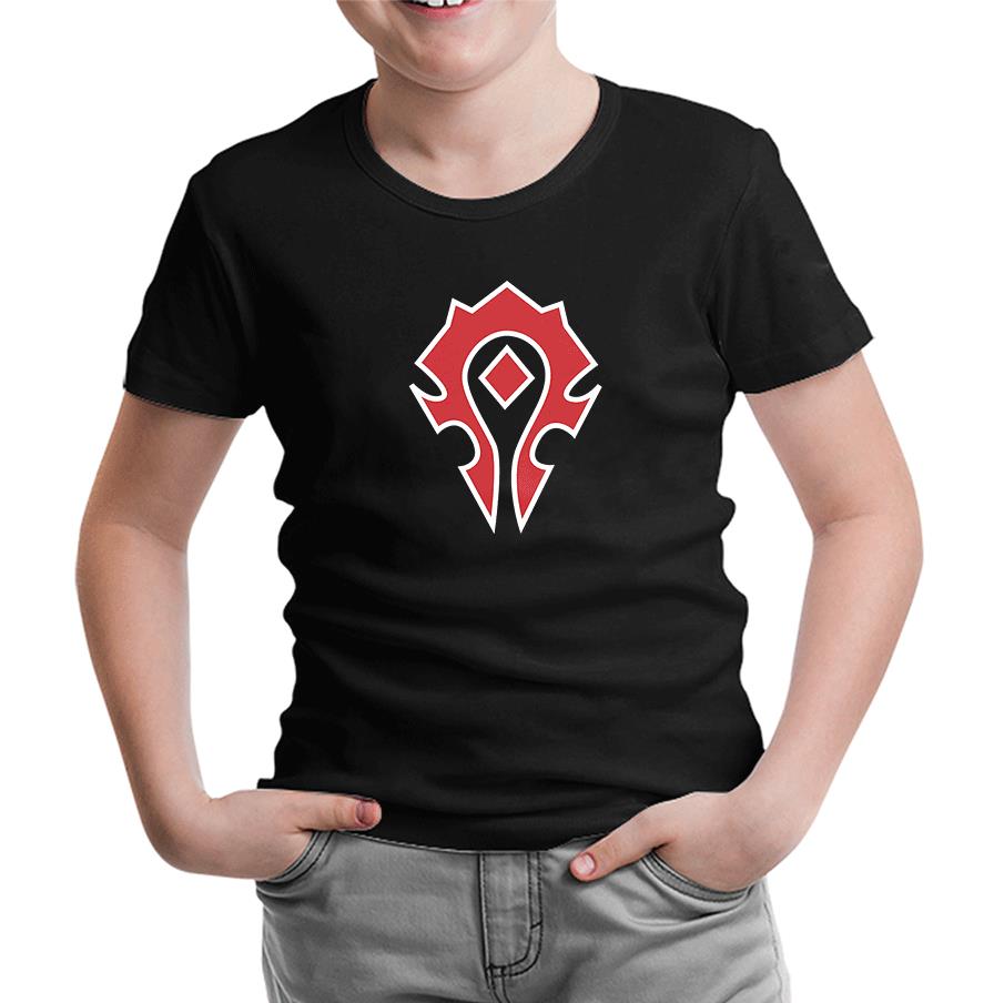 World Warcraft - Logo Siyah Çocuk Tshirt