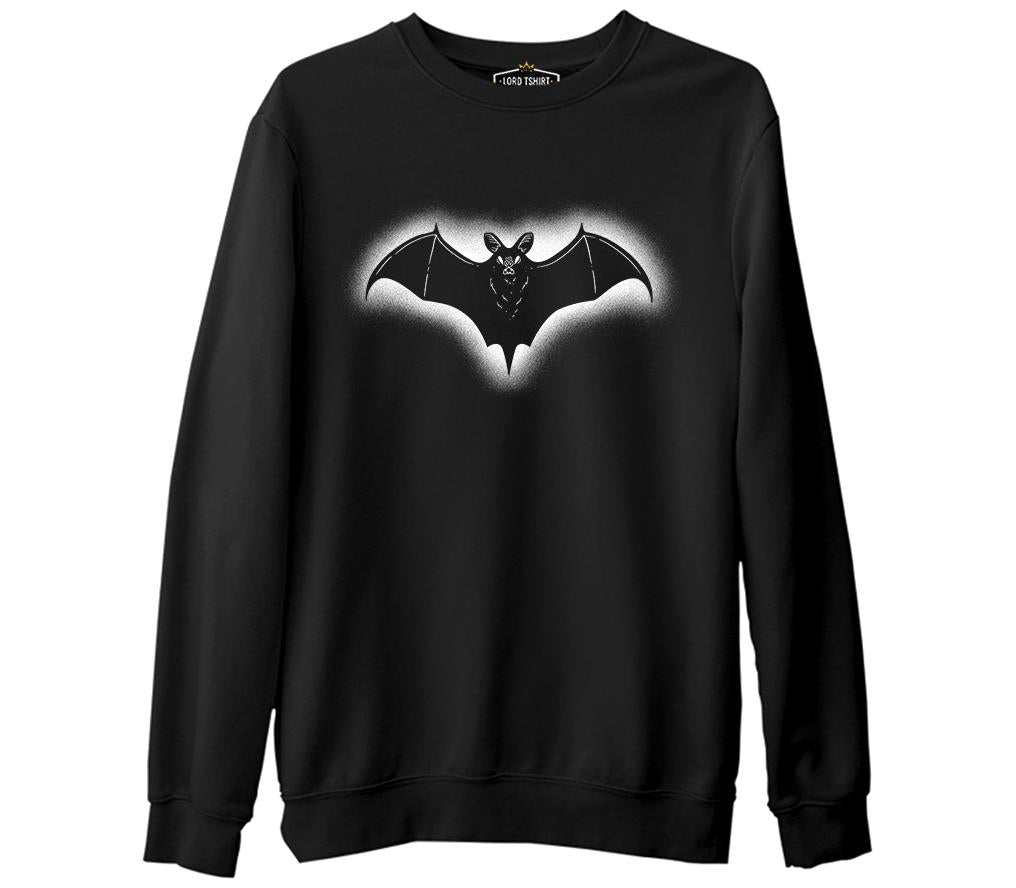 Bat Shadow Logo Black Men's Thick Sweatshirt 