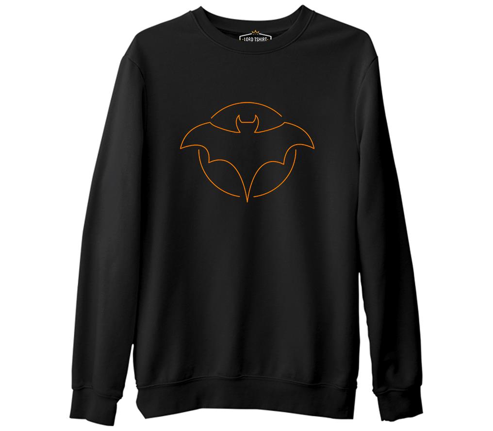 Bat Logo Black Men's Thick Sweatshirt 