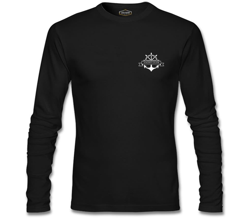 Yacht Club - Çapa Logo Black Men's Sweatshirt