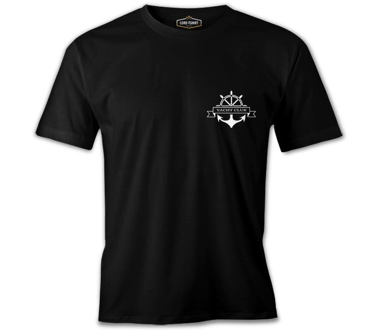 Yat Kulübü - Çapa Logo Siyah Erkek Tshirt