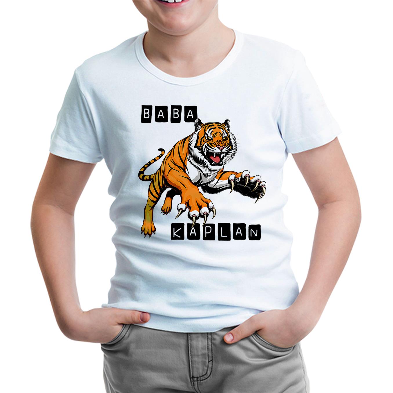Yavru Kaplan Beyaz Çocuk Tshirt