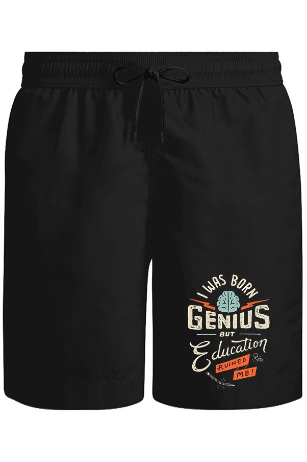 Text - Genius Unisex Black Shorts