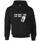 Yazı - I am not 40 Siyah Erkek Fermuarsız Kapşonlu