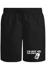 Yazı - I am not 40 Unisex Siyah Şort