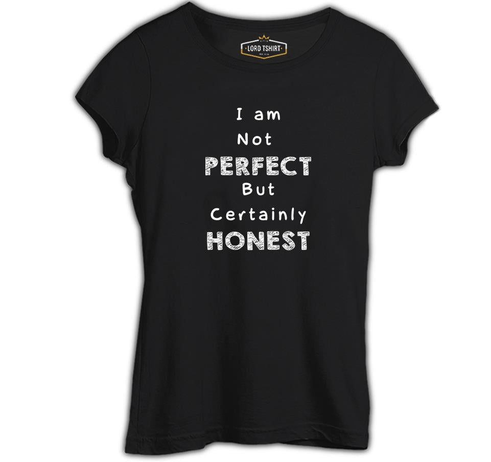 Text - Not Perfect but Honest Black Women's Tshirt