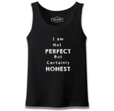 Text - Not Perfect but Honest Black Men's Athlete