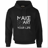 Text - Smart Black Men's Zipperless Hoodie