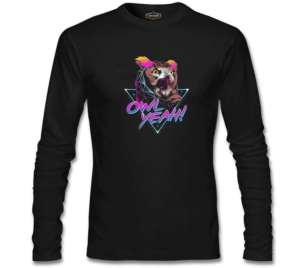 Yeah - Baykuş Siyah Erkek Sweatshirt