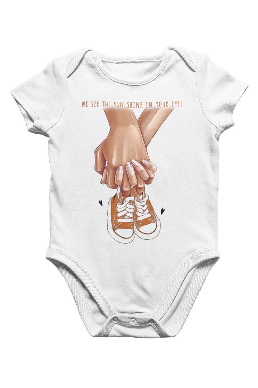 Yeni Bebek Ayakkabı Anneler Günü Beyaz Bebek Body