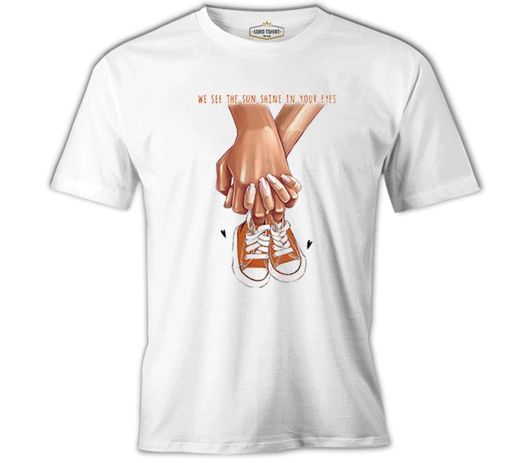 Yeni Bebek Ayakkabı Anneler Günü Beyaz Unisex Tshirt