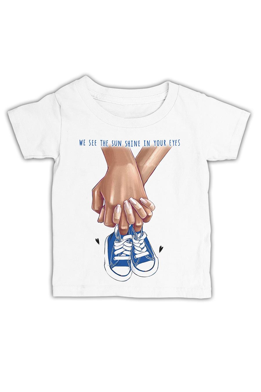 Yeni Bebek Erkek Ayakkabı Anneler Günü Beyaz Çocuk Tshirt