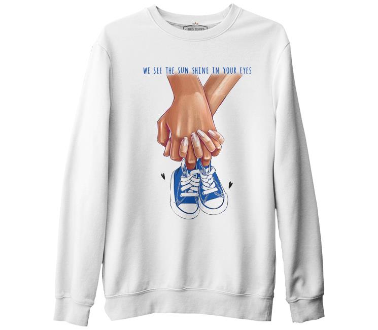 Yeni Bebek Erkek Ayakkabı Anneler Günü Beyaz Unisex Kalın Sweatshirt