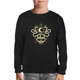 Snake and Moon Black Kids Sweatshirt
