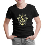 Snake and Moon Black Kids Tshirt