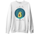 Yoga - Avocado Inhale Beyaz Erkek Kalın Sweatshirt