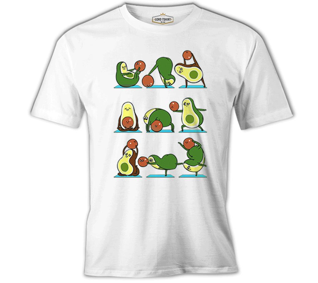 Yoga - Avocado Pozlar Beyaz Erkek Tshirt